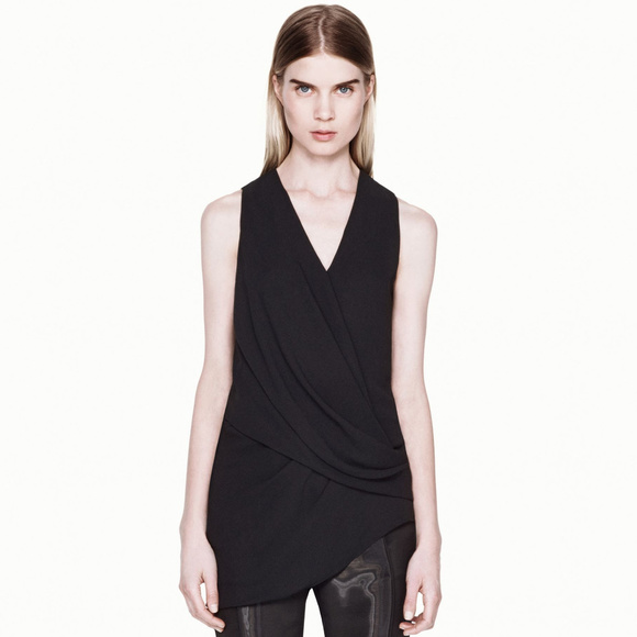 Helmut Lang Tops - Helmut Lang soft shroud drape top size P petite XS